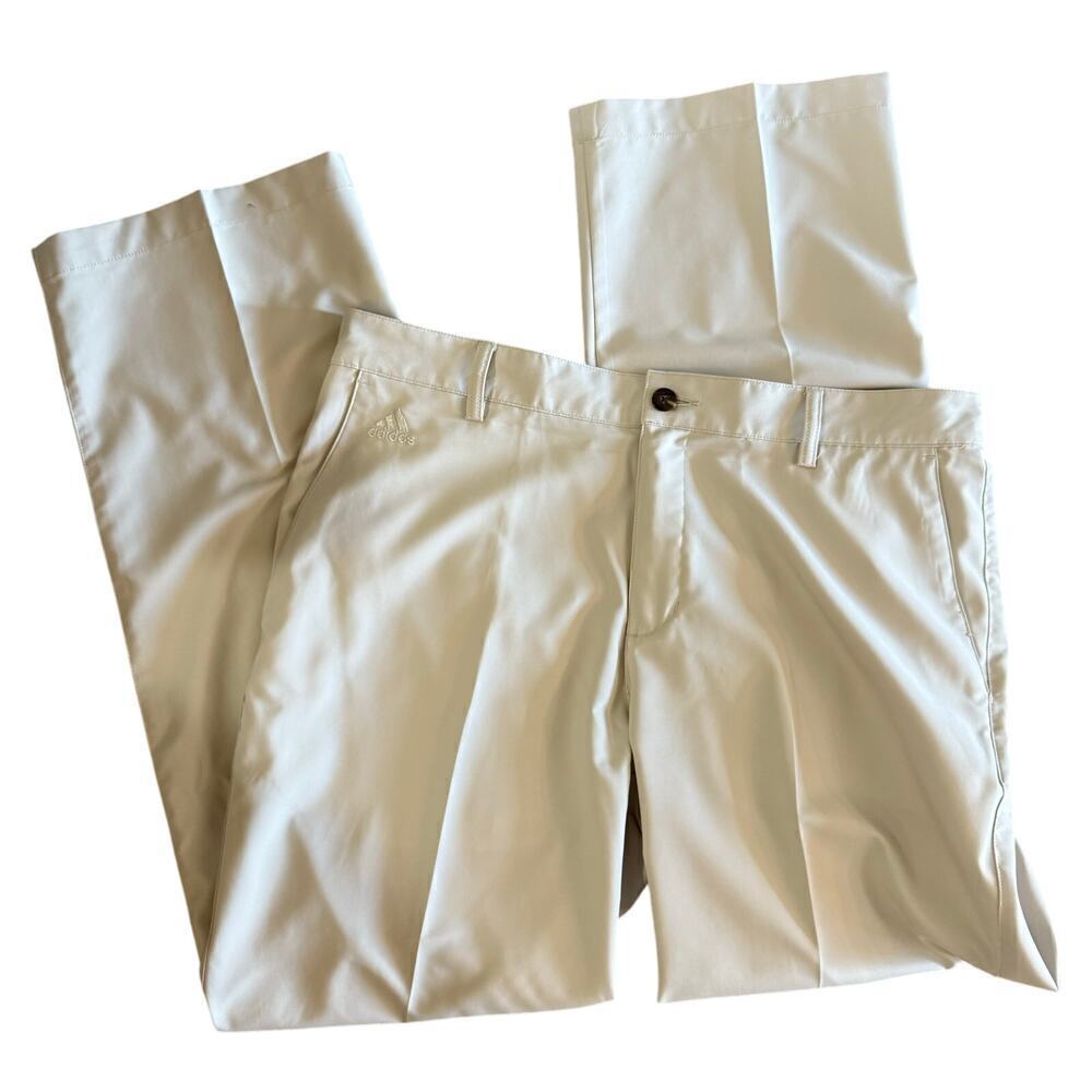 Adidas Men's Climalite Beige Pleated Golf Pants Athletic Pants Size 34x32